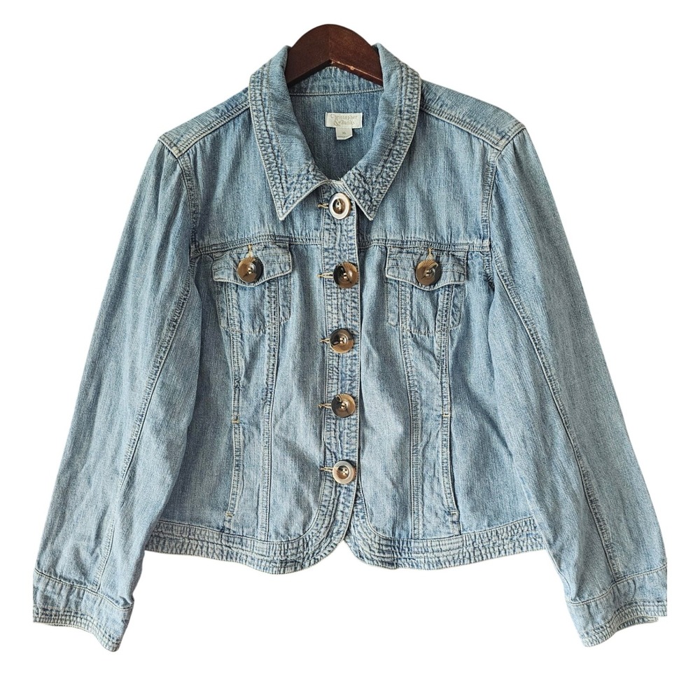 Christopher & Banks Denim Jacket Women's XL Long Sleeve Button Up‎ Casual